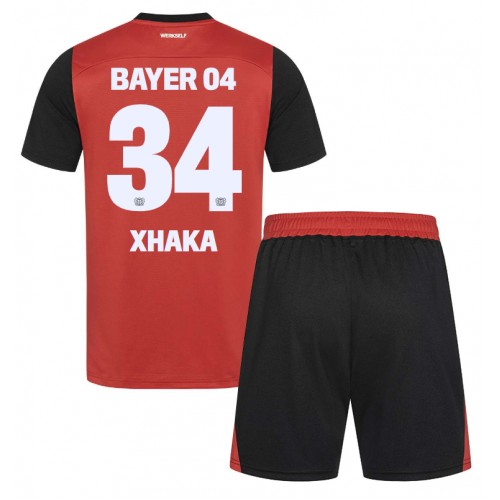 Dres Bayer Leverkusen Granit Xhaka #34 Domaci za djecu 2024-25 Kratak Rukav (+ kratke hlače)